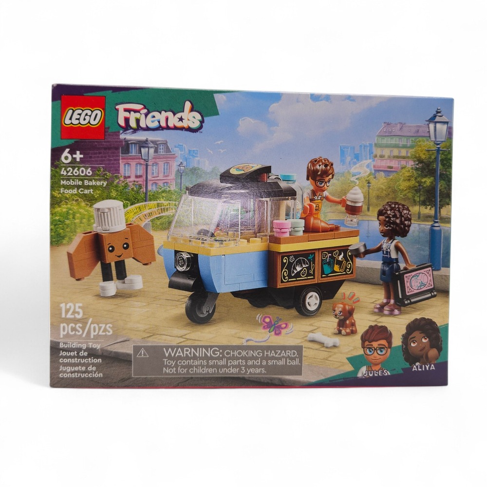 LEGO 42606 Friends Mobile Bakery Food Cart Building Toy‎ Set Croissant Man
